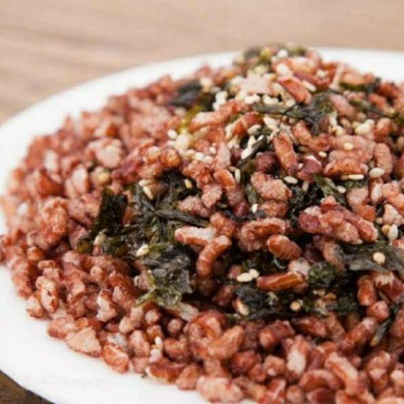 Gạo lứt sấy rong biển đóng túi zip 1 kg.