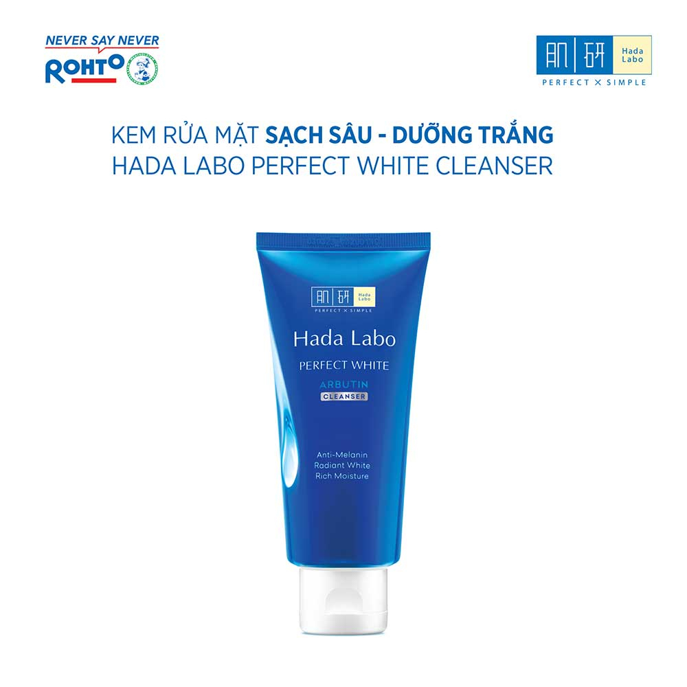 [QUÀ TẶNG] Kem rửa mặt dưỡng trắng Hada Labo Perfect White Cleanser 80g