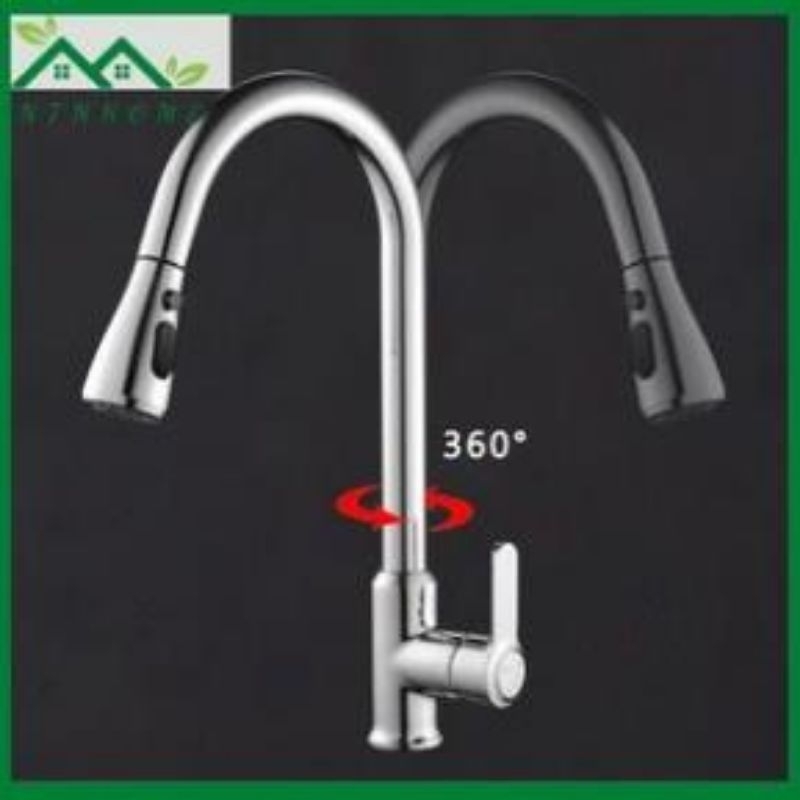 Vòi rửa bát nóng lạnh inox 304 cao cấp SKYLER VRB25 dây rút tại vòi tiện dụng - tặng dây cấp inox