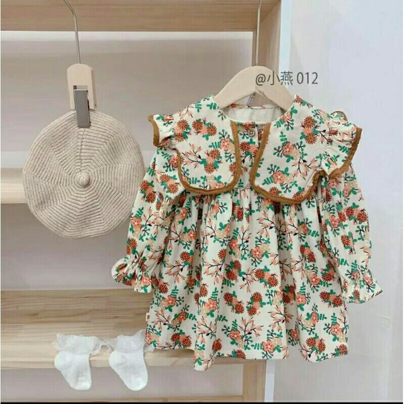 Váy nhung hoa nâu siêu xinh