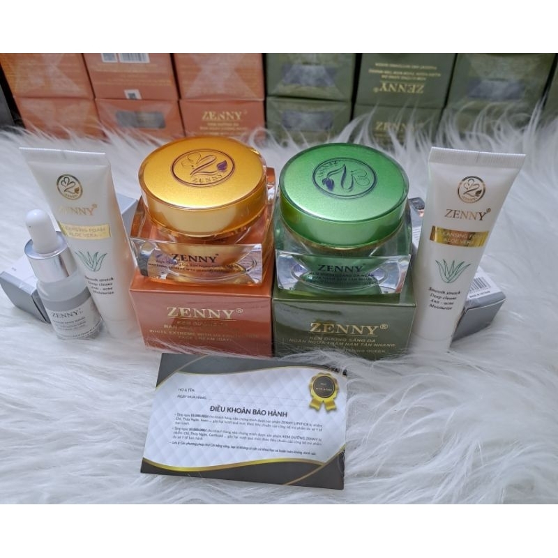 Kem zenny( tặng son,2 serum, 1sữa rửa  mặt , mặt nạ cam kết chính hãng