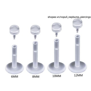   1 chiếc  KHUYÊN TRONG SUỐT - Khuyên Nhựa Sinh Học - Khuyên tai - Khuyên môi - Khuyên Tai Trong Suốt 