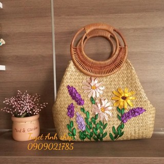 Giỏ xách, túi xách làm từ sợi cói, lục bình, cỏ bàng, mây, túi xách nữ thời trang, handmade