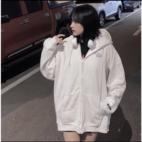 Áo Khoác, Áo Hoodie Zip Nỉ Bông Có Mũ Cinder Dáng Rộng Cho Nam Nữ