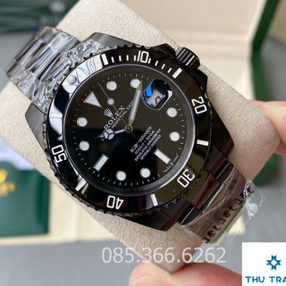 Đồng hồ nam Rolex Đồng hồ cơ Automatic kiểu dáng thể thao mạnh mẽ full đen size 40-41m
