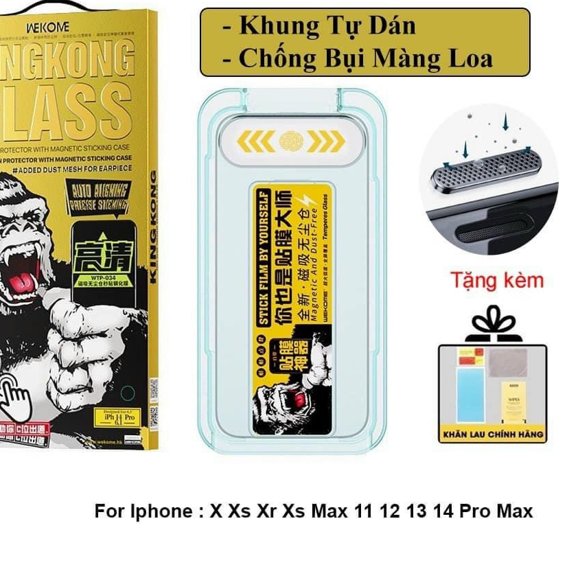 iPhone XS max> 14 Pro max_ Kính cường lực tư dán bảo vệ màn loa chính hãng KIngkong