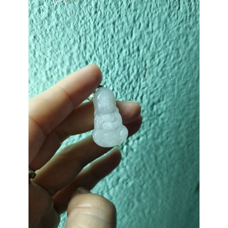 Mặt dây chuyền tiểu a di đà cam_thach trắng