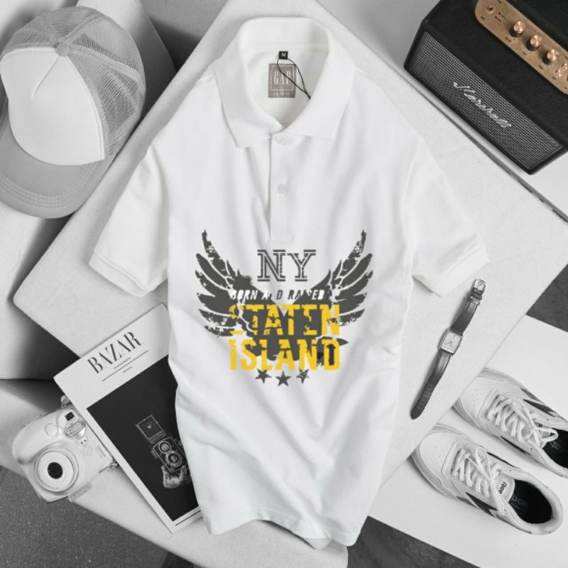 Áo thun nam có cổ ngắn tay polo thun cá sấu in 5 màu đen xám