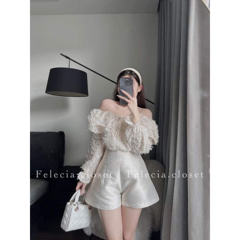 🌸🌸Áo trễ vai tơ lông bèo dài tay xinhh xỉu💯💯