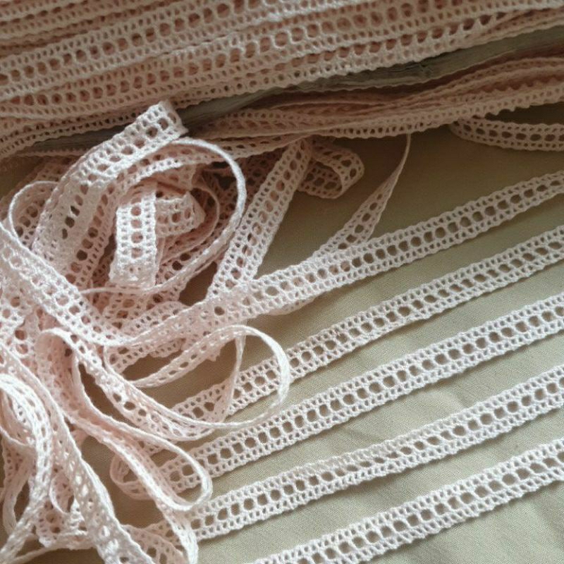 Ren cotton hồng nude 1cm 10m/12k