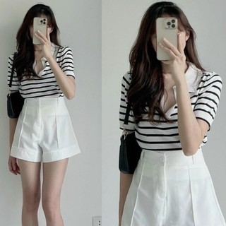 Áo len mongtoghi kẻ cổ bẻ