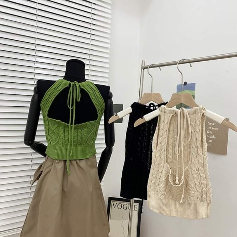 Áo quây đan sợi cổ yếm DA603