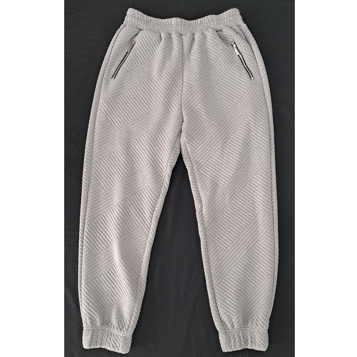 Quần jogger unisex nam nữ vải nỉ dệt nổi, túi khóa dây kéo phong cách thể thao J02