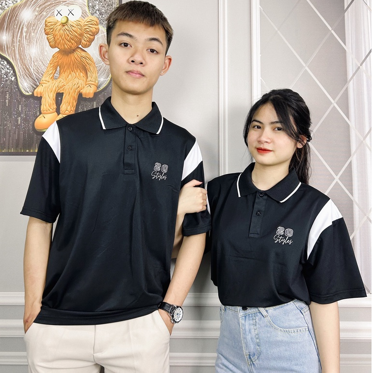 Áo Polo Unisex Nam Nữ Vải Cotton Cao cấp Thêu Chữ 20Styles APL01