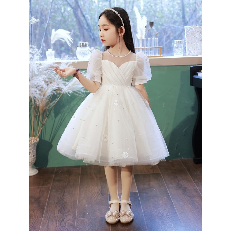 Váy công chúa trắng hồng cao cấp