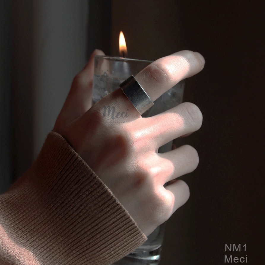 Nhẫn nam nữ thép titan không gỉ trơn phong cách unisex, cá tính | MECI TITANIUM NM1