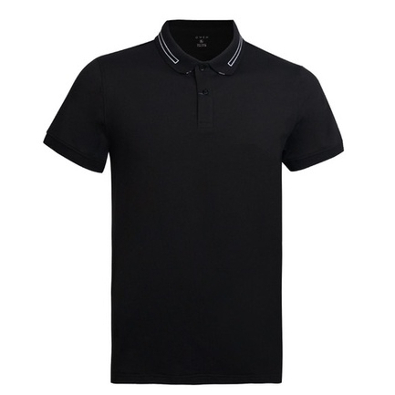 Áo polo owen màu đen body fit vải cotton APV231342