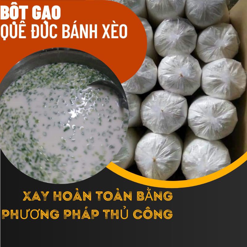 Bột gạo quê đúc bánh xèo vỏ, bánh xèo miền trung