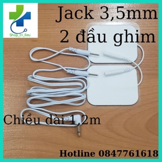 Dây dẫn điện xung chân kim jack 3.5mm dài 1.2m cho máy vật lý trị liệu