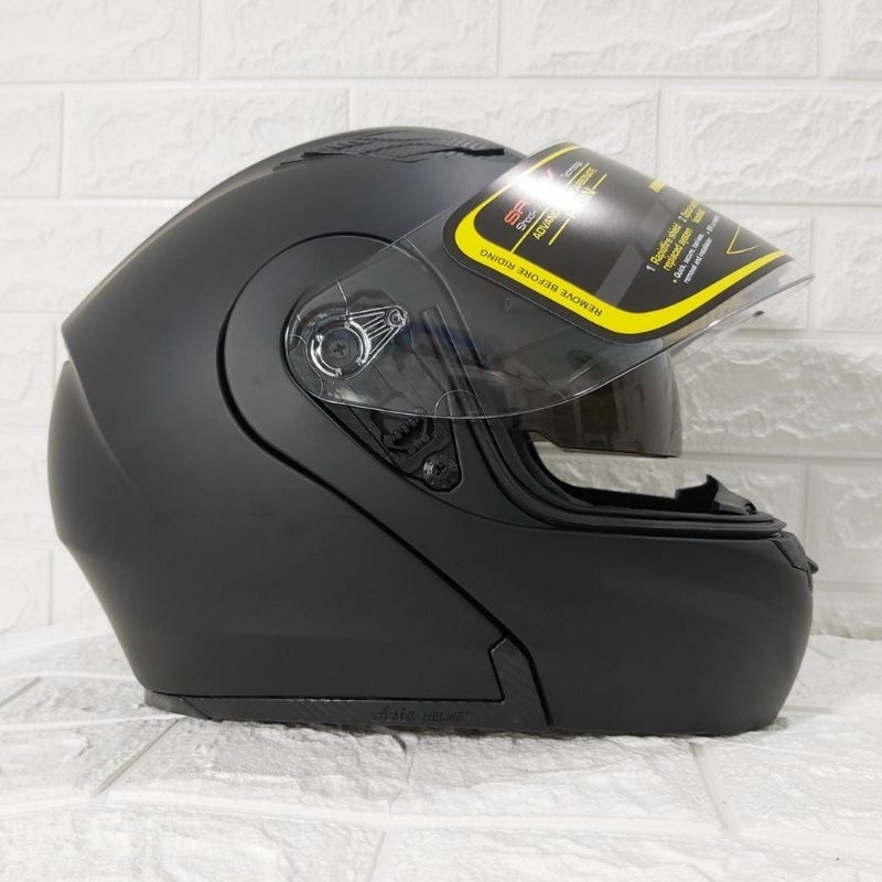 Mũ bảo hiểm royal lật hàm 179 đen trơn _ mũ bảo hiểm royal lật cằm