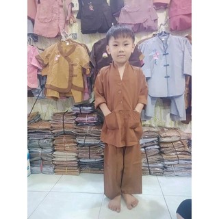 Đồ bộ đi chùa bé trai bé gái la hán tay dài size 4-40kg