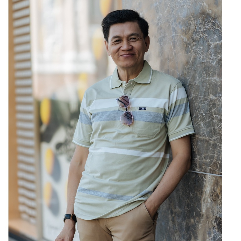 Áo thun nam trung niên cho người lớn tuổi vải cotton cao cấp ngắn tay sang trọng MELAN