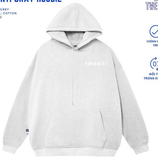 Áo hoodie twenti nỉ bông in basic