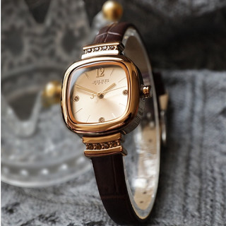 [Julius Official] Đồng hồ nữ Julius JA-863 dây da nâu