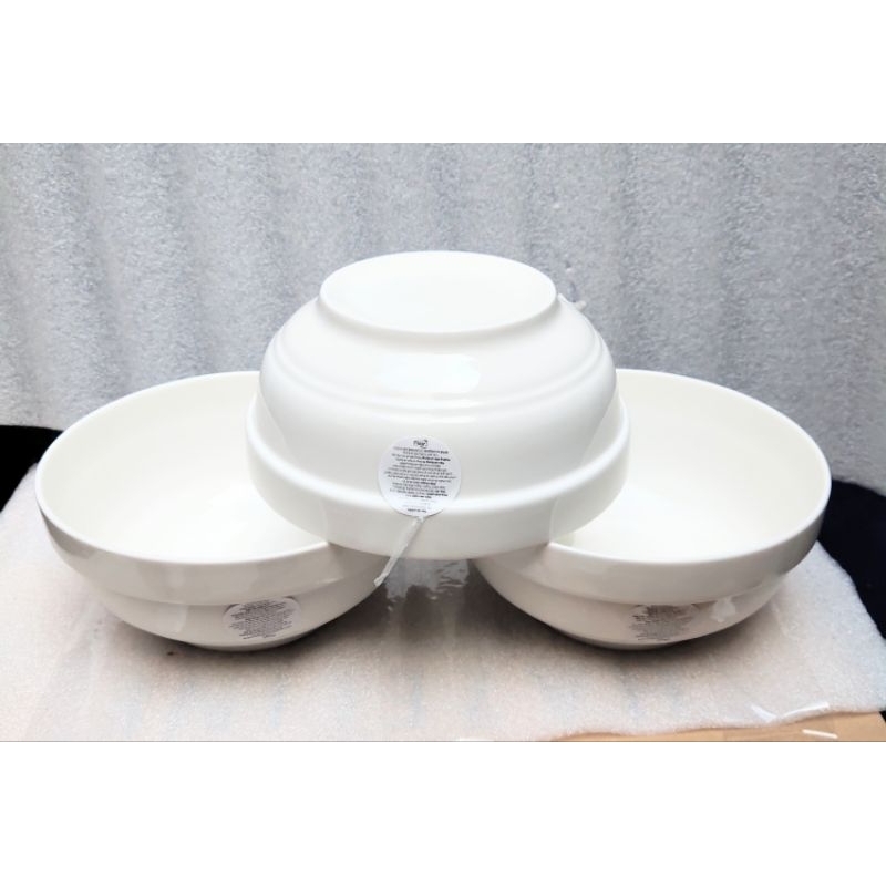 Combo 5 tô sứ trắng 7 inch ngấn