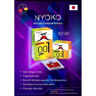 Bao cao su NYOKO siêu mỏng ( Hộp 12c)