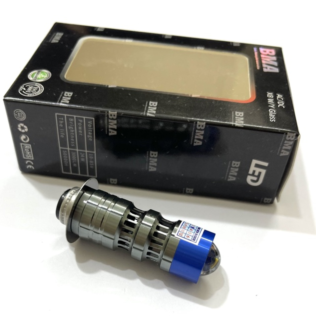 Đèn pha Led Bi Cầu BMA chân M5, 2 chân, 2 chế độ cos vàng pha trắng siêu sáng