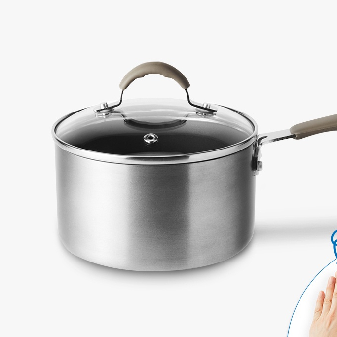 Nồi sâu lòng LocknLock Handycook LHD1141 ,KHÔNG DÙNG TRÊN BẾP TỪ - Hàng Chính Hãng, có tay cầm và nắp đậy 14cm - K-MALL