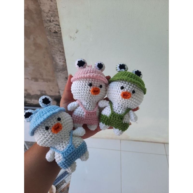 vịt con đội mũ ếch len_handmade_gift