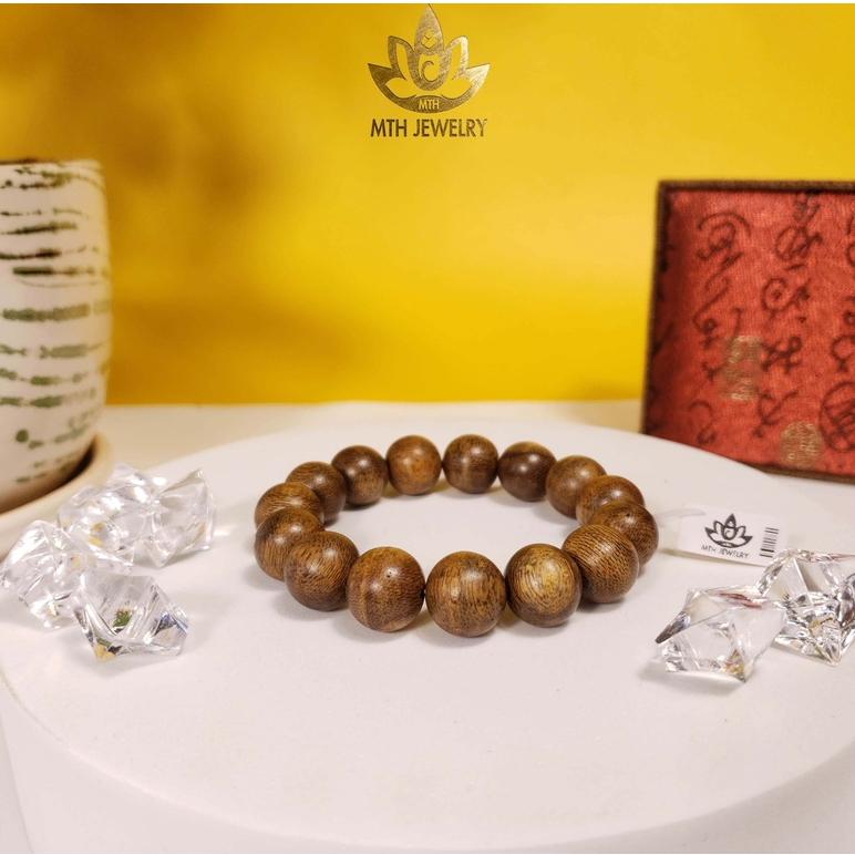 Vòng Tay Trầm Hương Hạt Tròn Đơn 8/10/12/14/16/18mm Trầm Tốc Việt - Mộc Trầm Hương