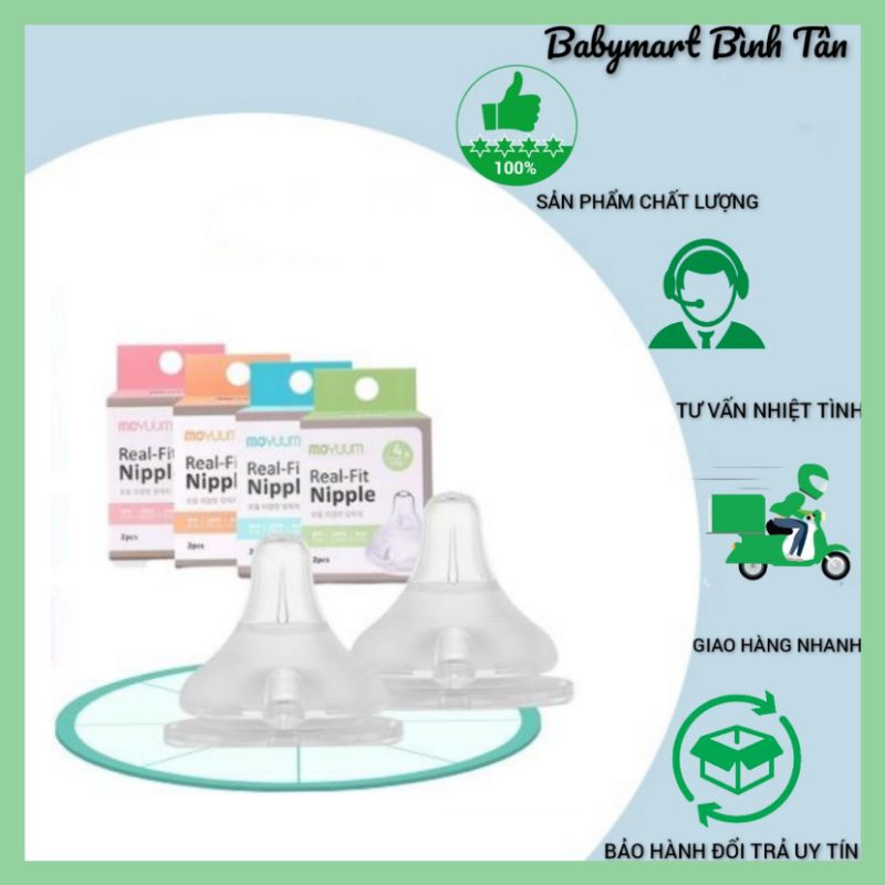 Núm ti bình sữa moyuum chính hãng, đủ size 1,2,3,4, có bán tách lẻ