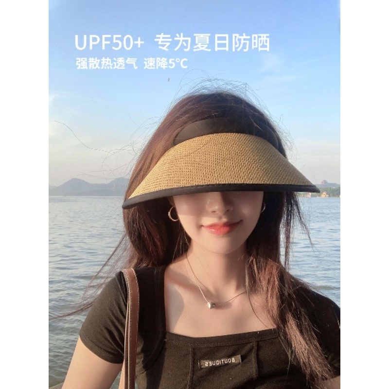 Mũ cói rộng vành nửa đầu chống nắng nón cói đi biển nữ thời trang hàn quốc năng động cá tính T.B