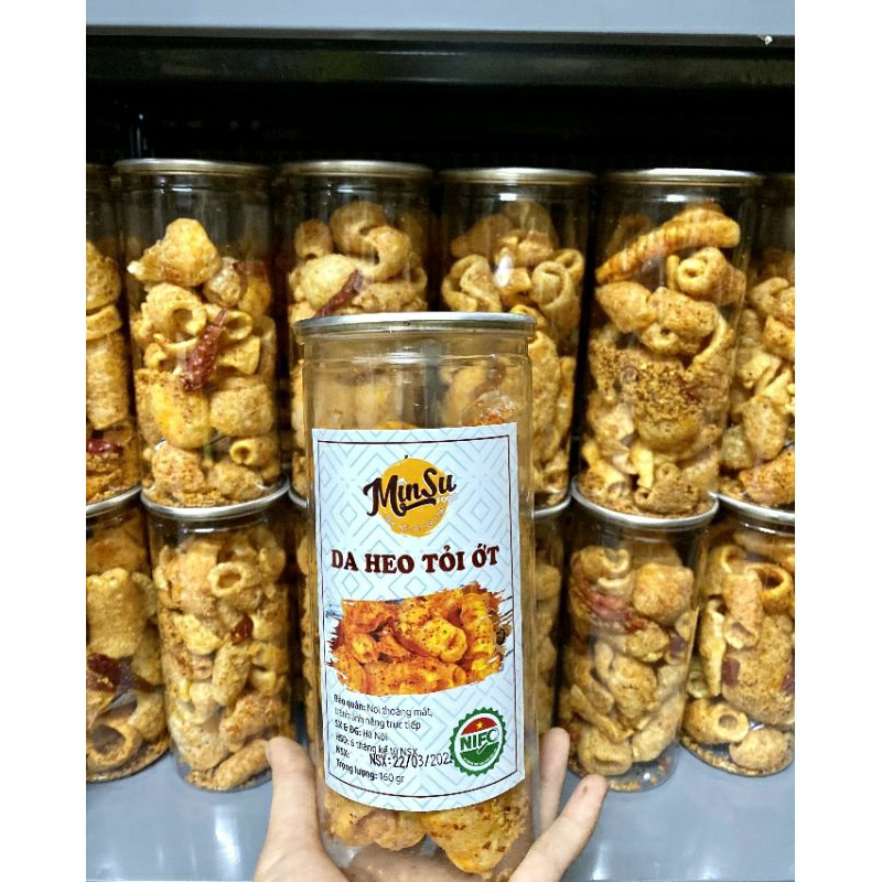 Da heo cháy tỏi, da heo mắm hành hũ 150g giòn rụm thơm ngon đồ ăn vặt tại nhà