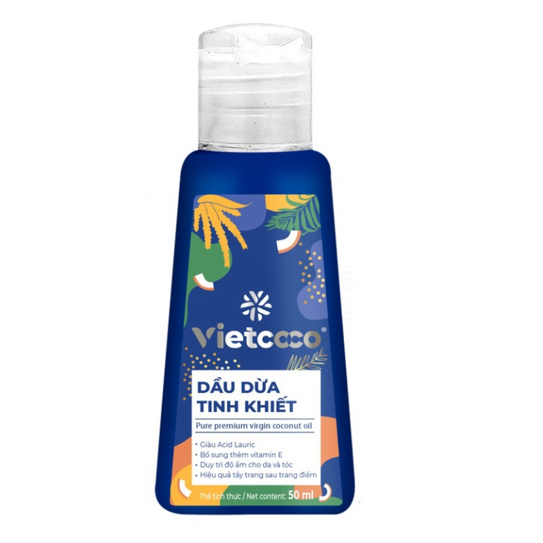 Dầu dừa tinh khiết mỹ phẩm Vietcoco 50ml chính hãng