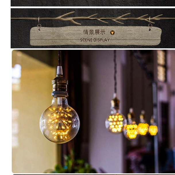 Bóng đèn Edison led sao rơi E27 3W