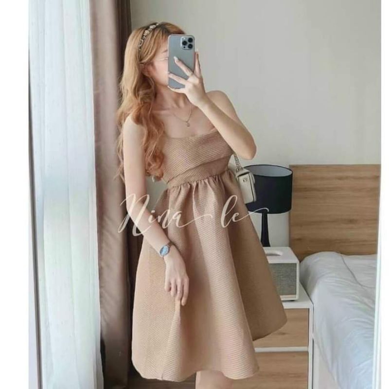 Bigsize - Đầm Baby doll 2 Dây Nơ