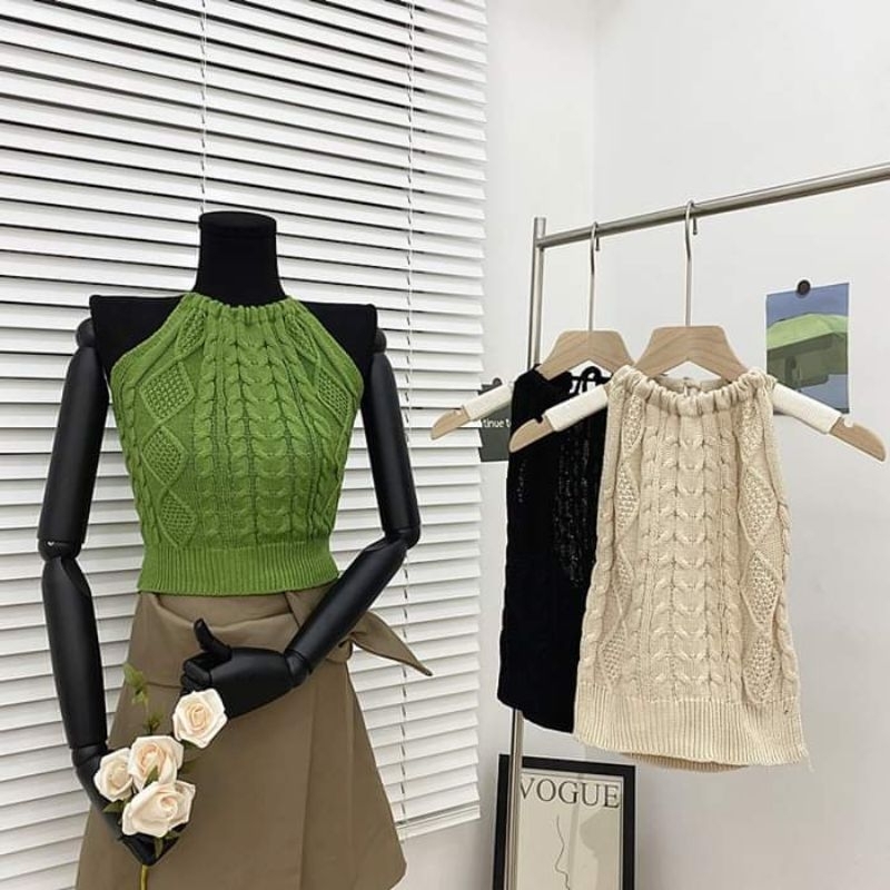 Áo quây đan sợi cổ yếm DA603