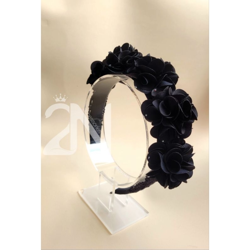 2N- Black Rose Headbands| Băng đô tóc| Bờm tóc| Cài tóc hoa hồng đen sành điệu