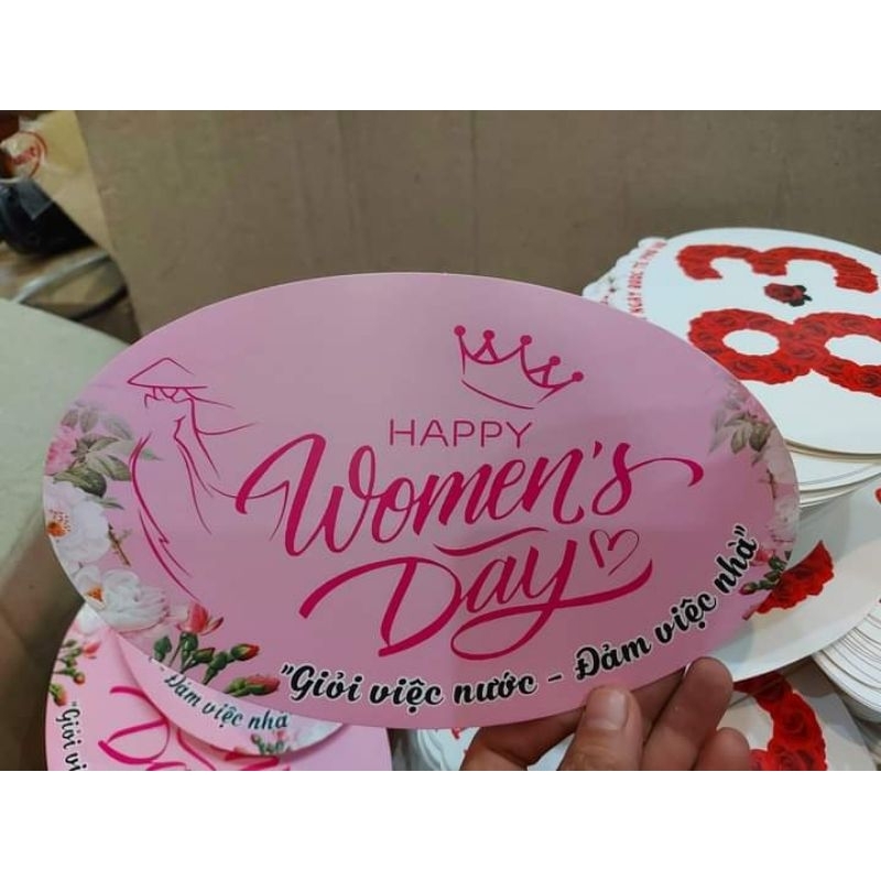Size to : 1 Banner,  topper, thiệp gài cắm hoa chúc mừng ngày 8-3, 20-10, 20-11