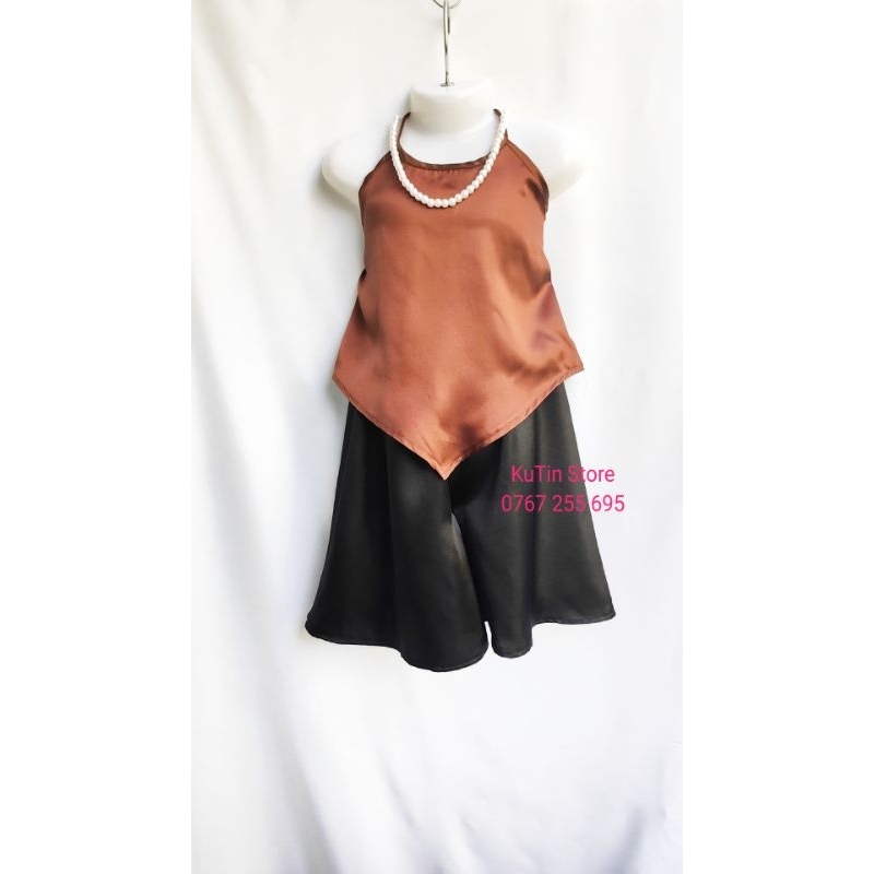 Yếm đào bé gái  - Set Áo + váy