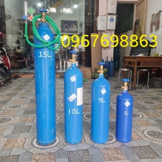 Bình khí argon hàn tig 9Lít trọn bộ