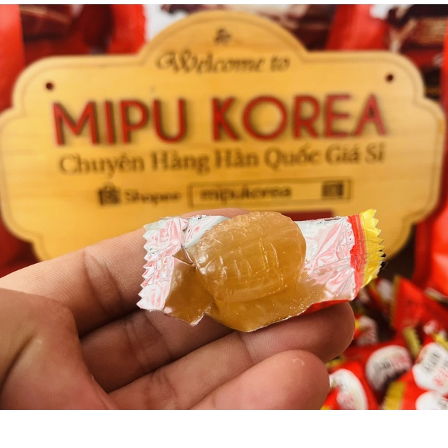 (Date 6/2024) Kẹo Sâm - Kẹo Hồng Sâm Không Đường 365 Hàn Quốc túi 500g Màu Đỏ