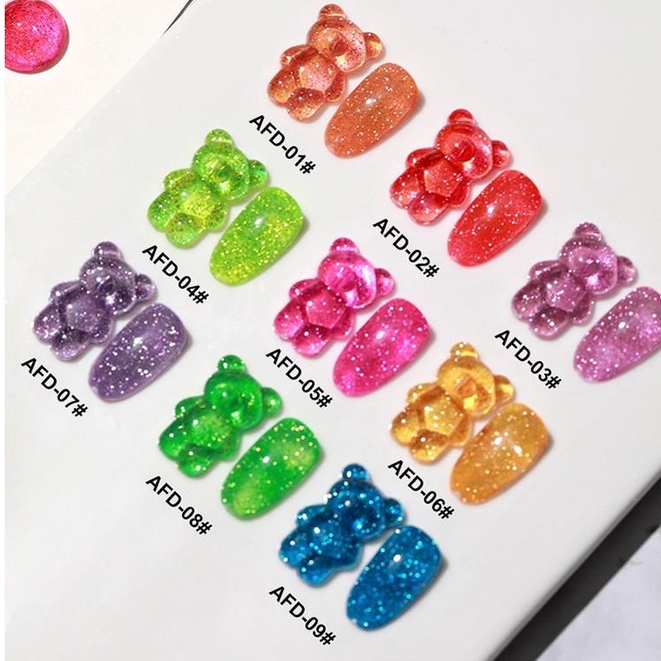 Sơn Gel AS RED | Nhũ Flash Dạ Quang Phát Sáng Neon Màu Kẹo | Mã AFD