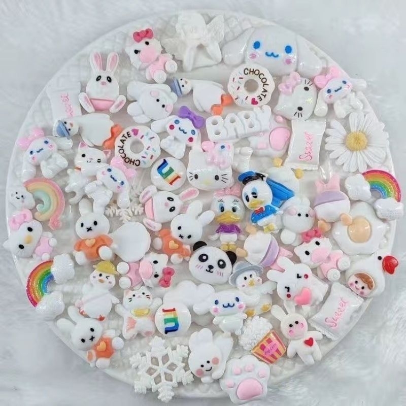 Set 10 charm trang trí ốp điện thoại, trang trí bình nước, kẹp tóc