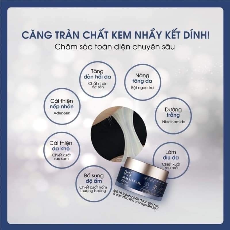 KEM DƯỠNG ẨM NÂNG CƠ CHỐNG LÃO HÓA DR.G BLACK SNAIL CREAM