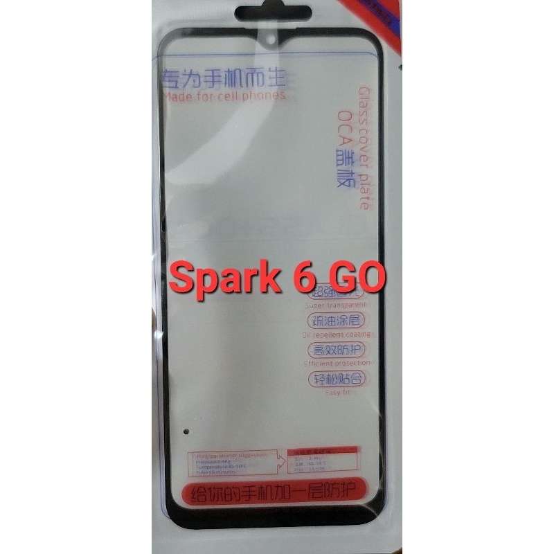 Kính ép màn Tecno Spark 6 GO